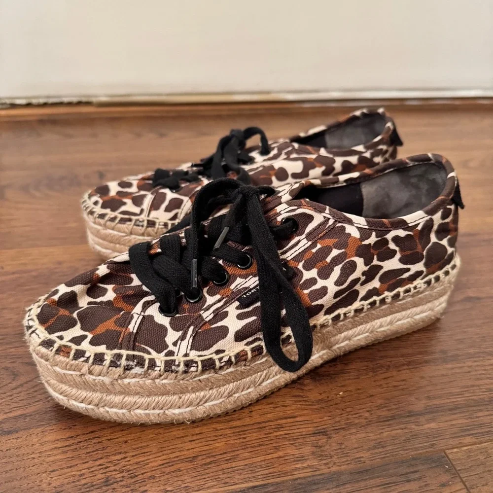 Authentic‎ Tory Burch Leopard Print Espadrille Sneakers Size 6.5 NWOB, NWOT